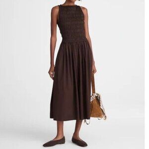 Elegant Brown Sleeveless Dress